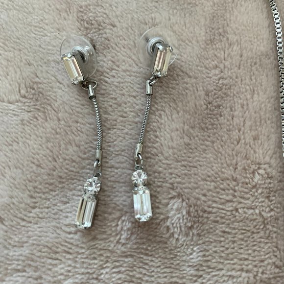 WHBM Silver and Crystal Necklace and Drop Earrings - Picture 3 of 3